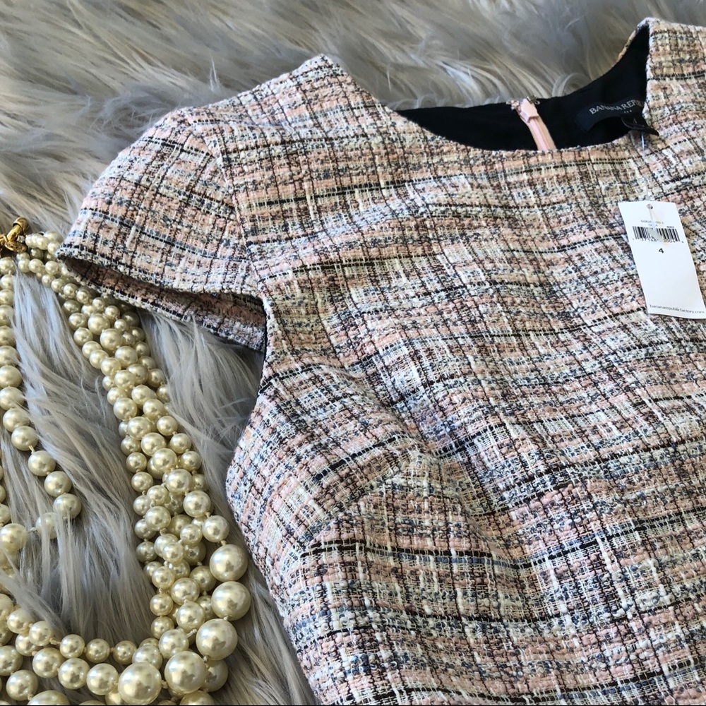 SOLD NWT Tweed Boucle Cap-Sleeve Sheath Dress - Picture 3 of 7